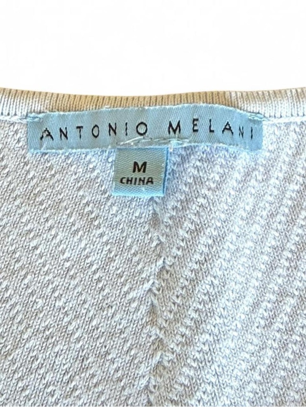 ANTONIO MELANI White Ribbed Knit Peplum Top - Picture 6 of 6